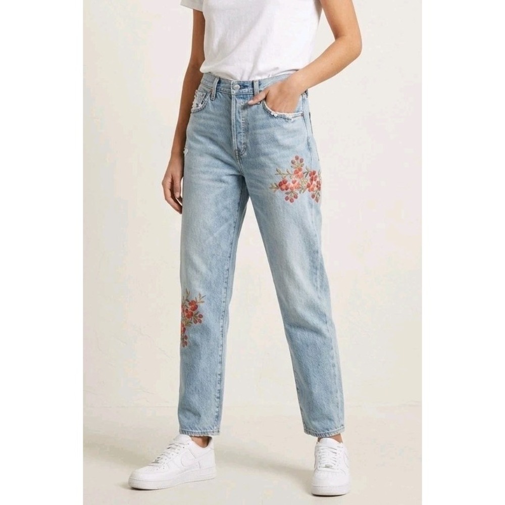 Citizens of Humanity Liya Classic Fit Jeans Rock On Blossom Embroidered 28 Boho